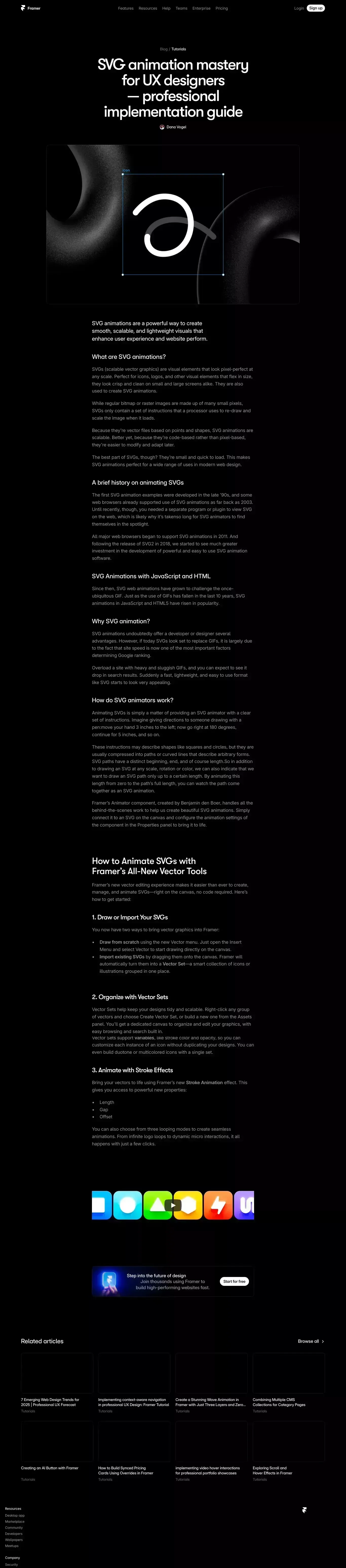 SVG animation mastery for UX designers â professional implementation guide â Framer Blog - Blog Post design