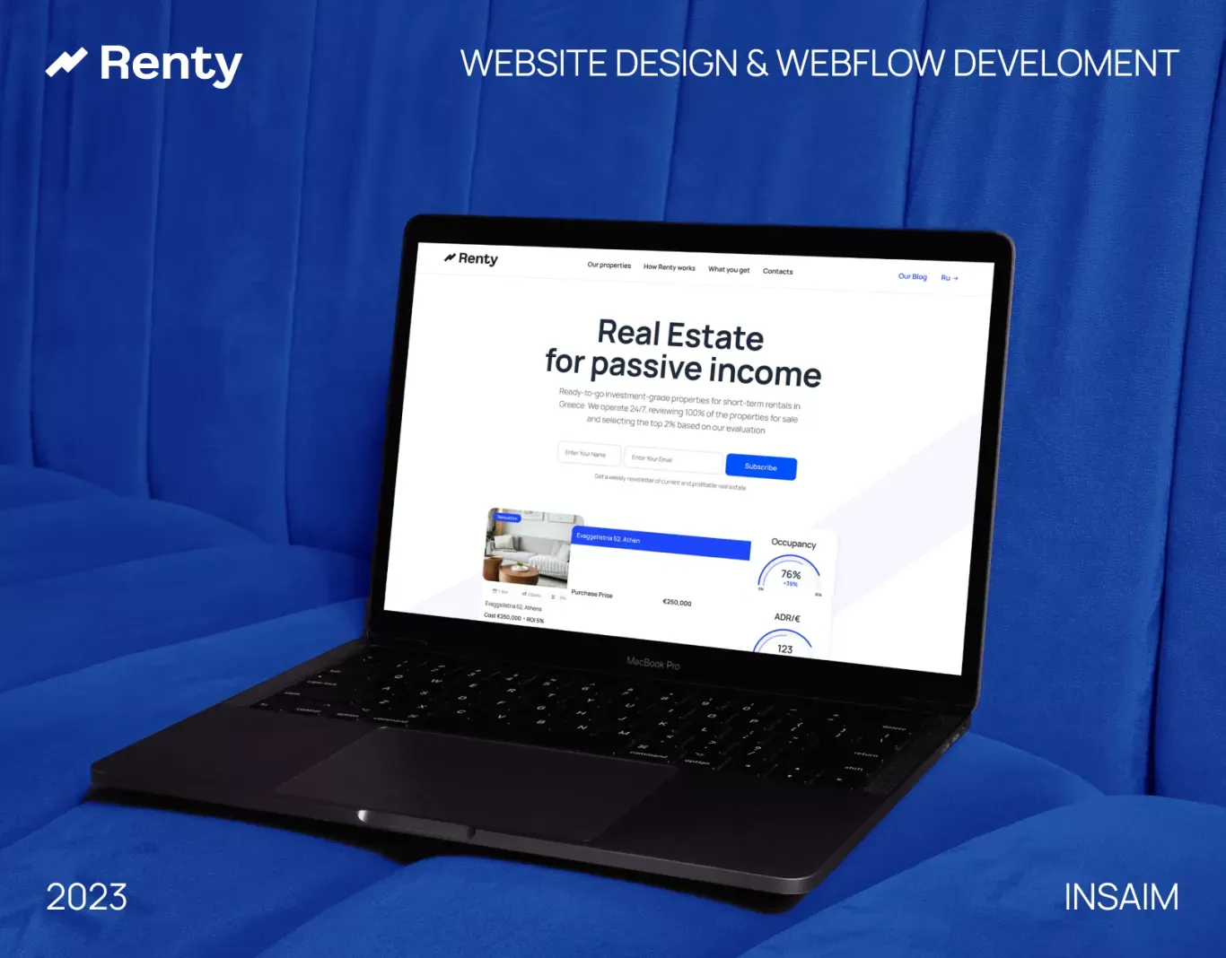 Renty - Home - website design
