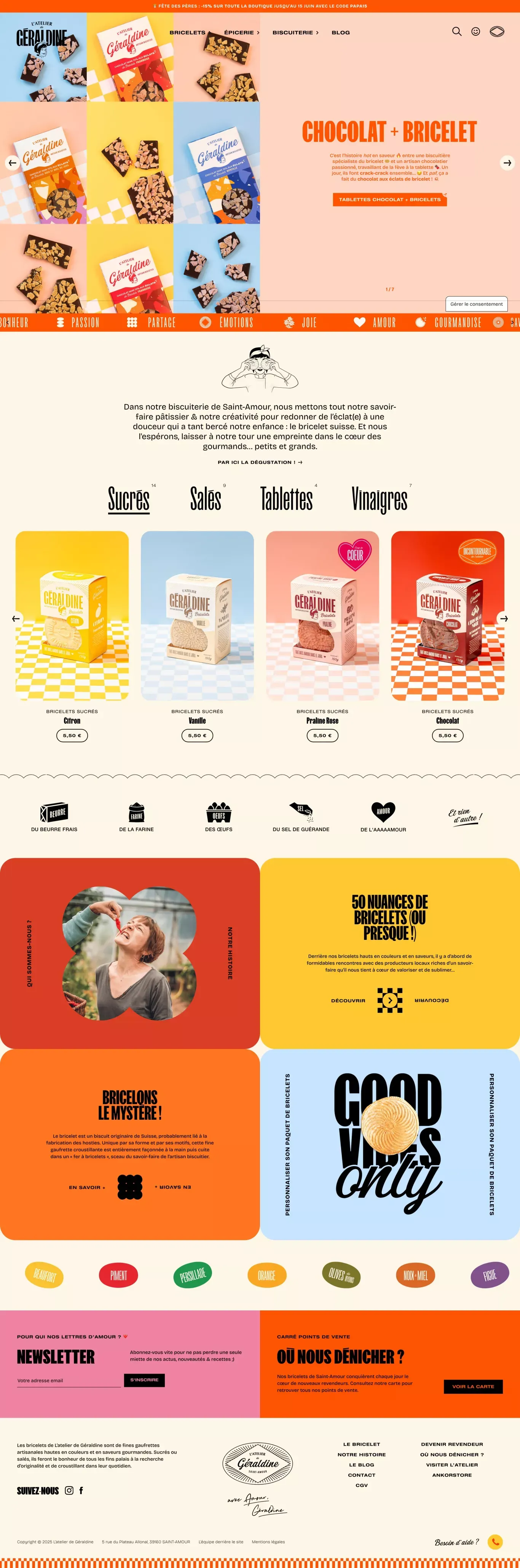 L'Atelier de Géraldine — Biscuiterie du Jura à Saint-Amour - Ecommerce design