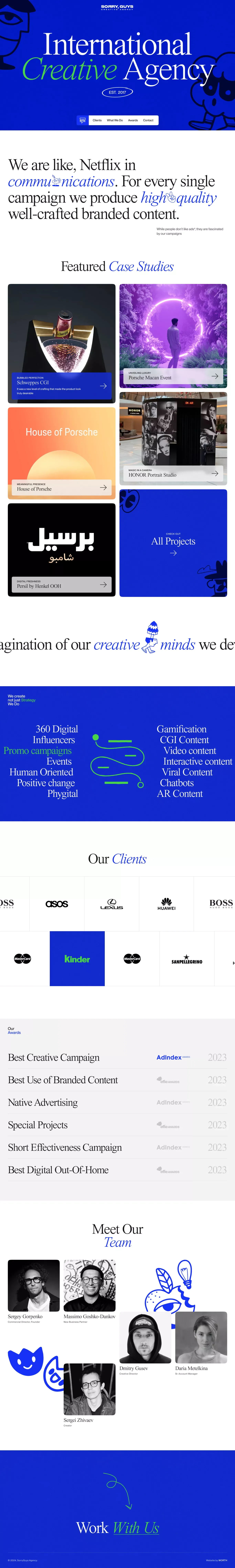 International Creative Agency | SorryGuys Agency - Portfolio design