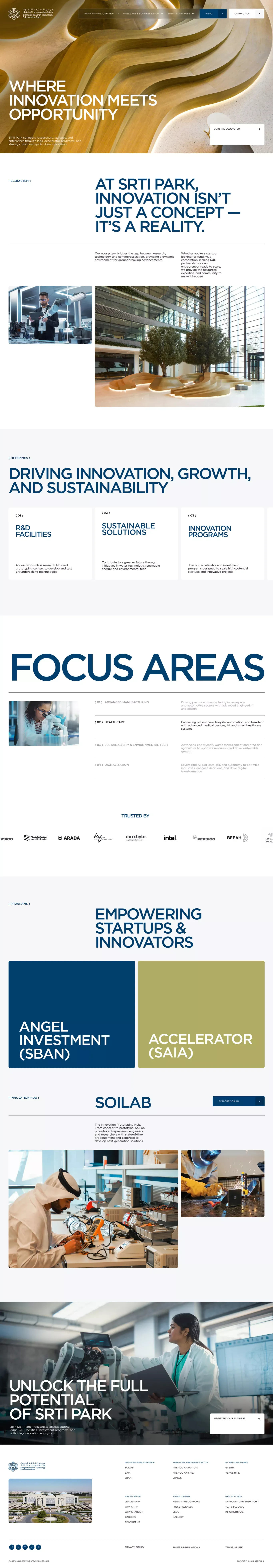 Innovation Ecosystem SRTI Park | Labs & Programs - About Us  design