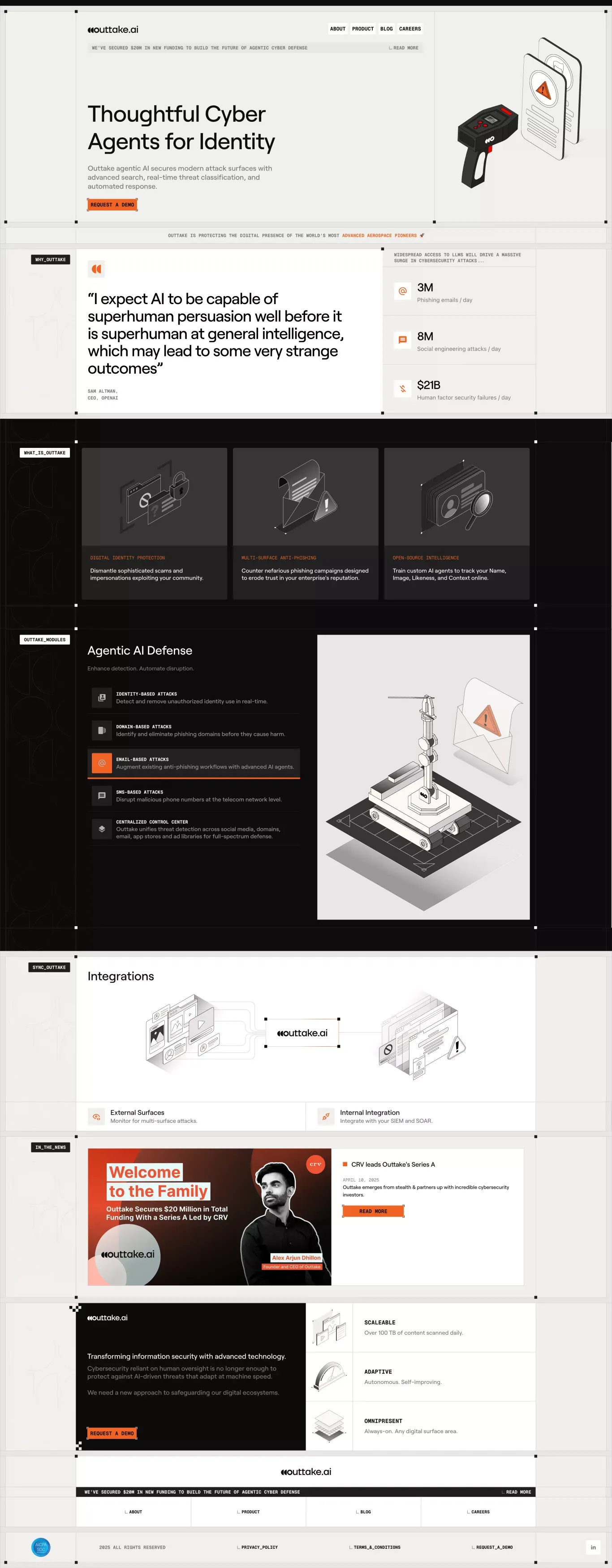 Cyber Agents for Every Digital Threat | Outtake - Landing design