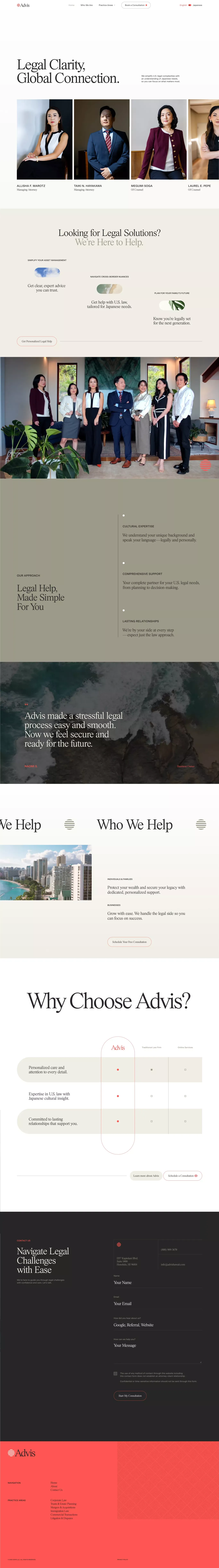 Advis Law - Landing design