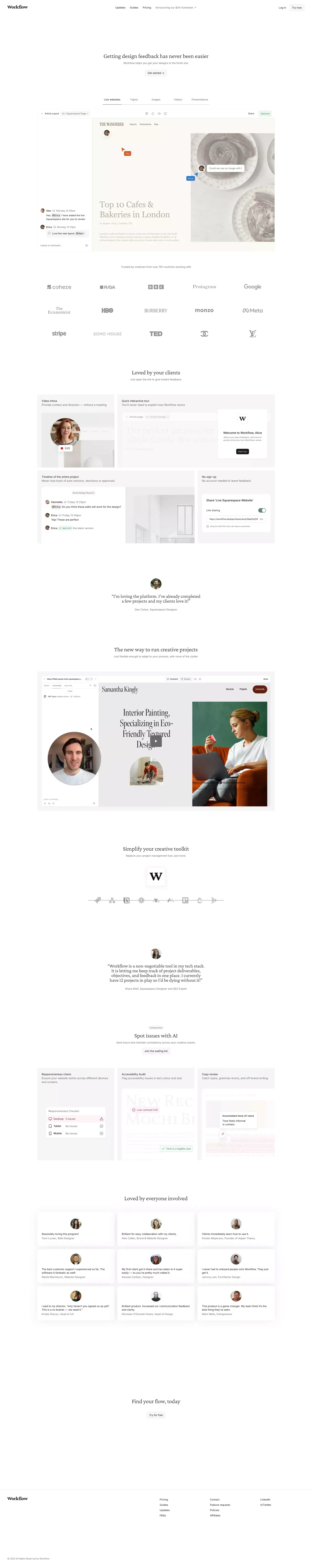 Workflow – The design feedback tool loved by designers and reviewers - Landing design