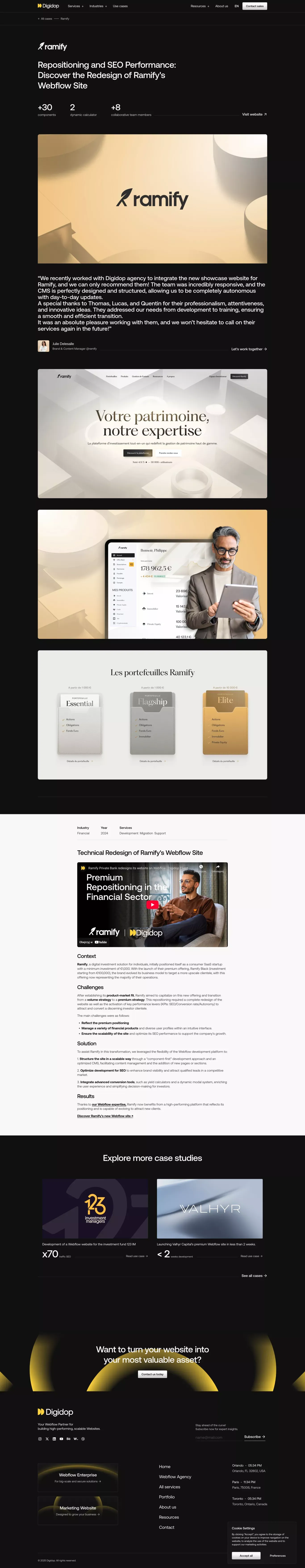 Digidop supports Ramify in the redesign of its Webflow website - Case Study design