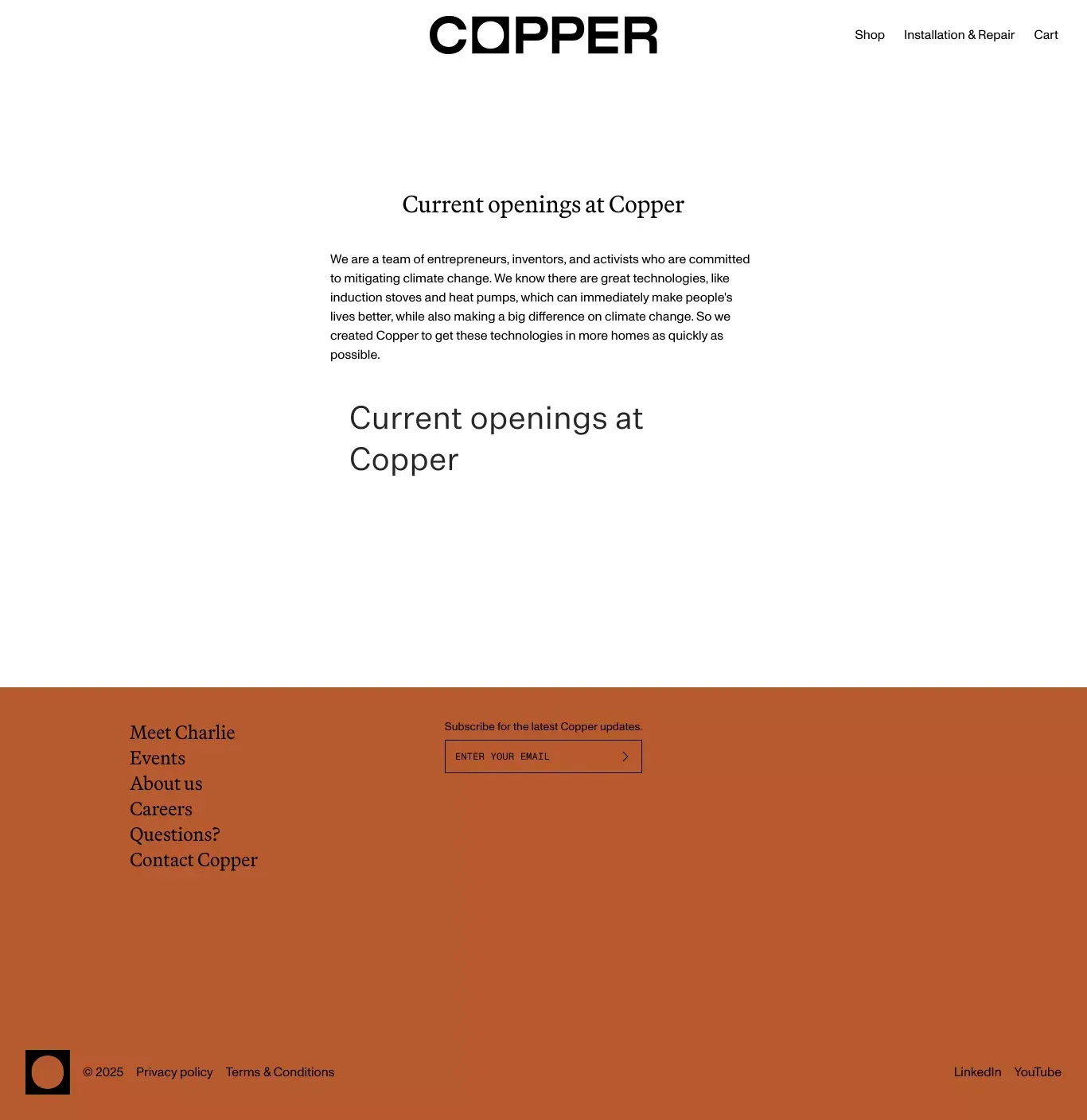 Current openings at Copper - Career design