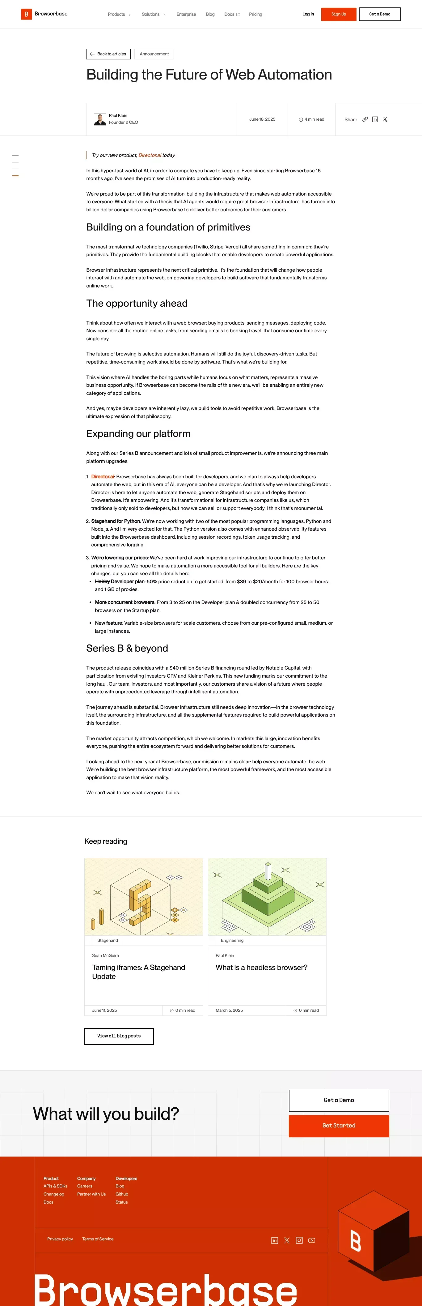 Building the Future of Web Automation - Blog Post design