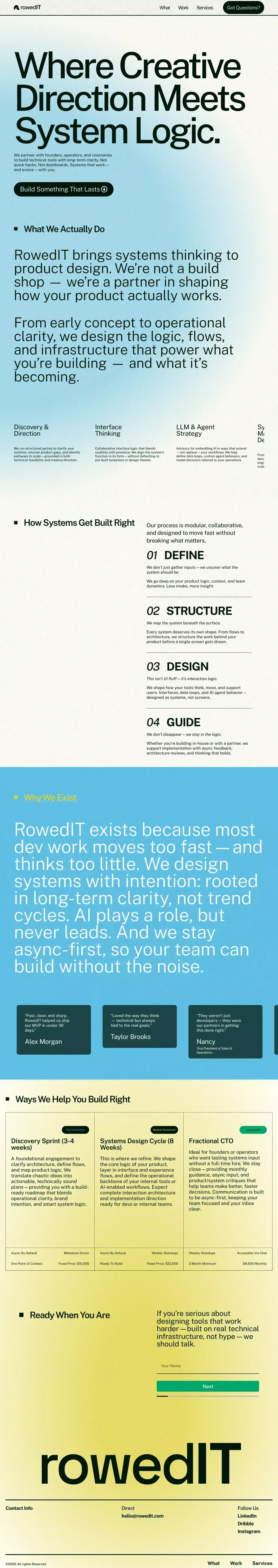 RowedIT - Landing design