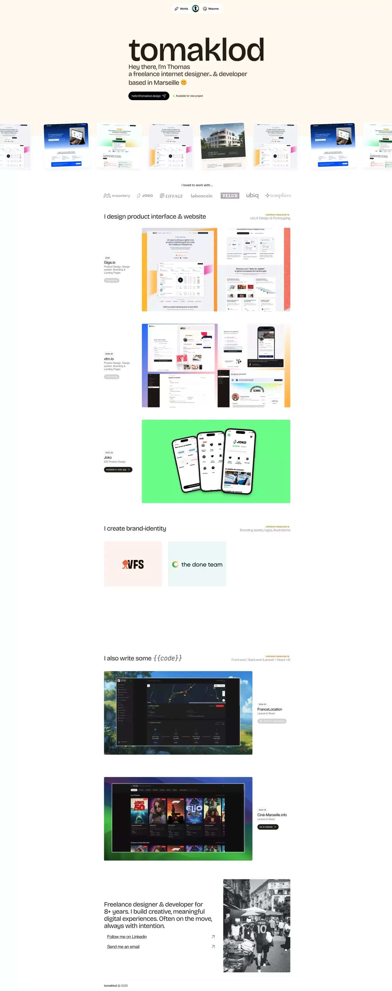 tomaklod - Portfolio design