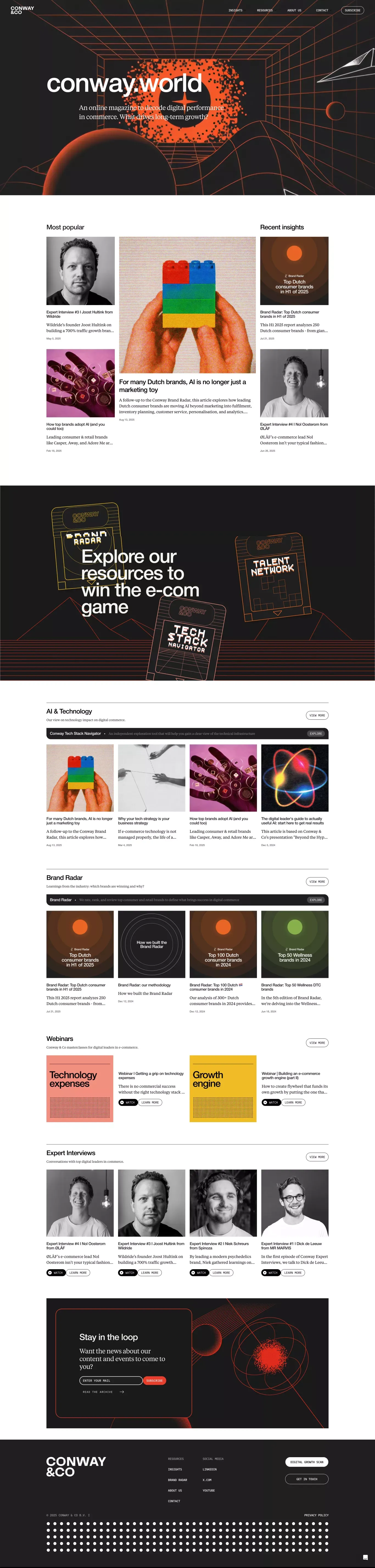 Conway World I An online magazine for digital leaders in e-commerce - Blog design