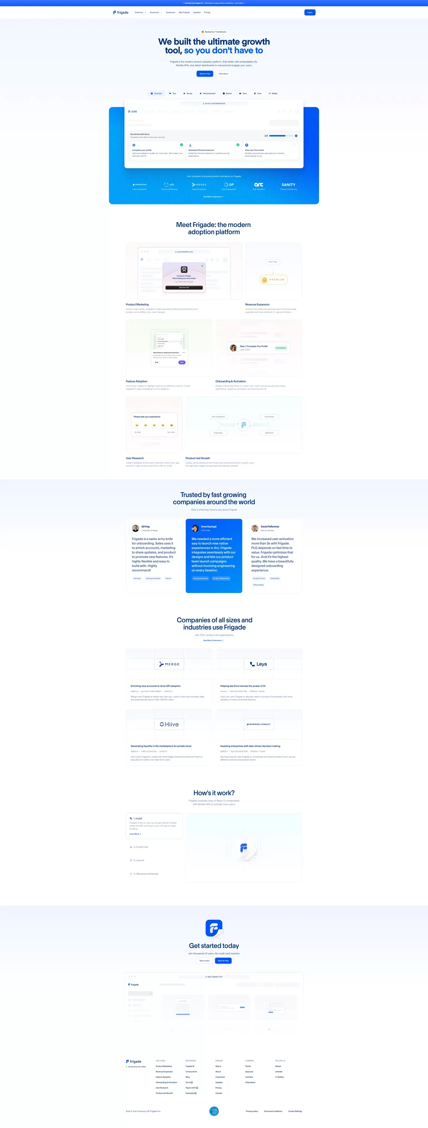 Frigade â The most powerful growth tool you'll never build - Landing design