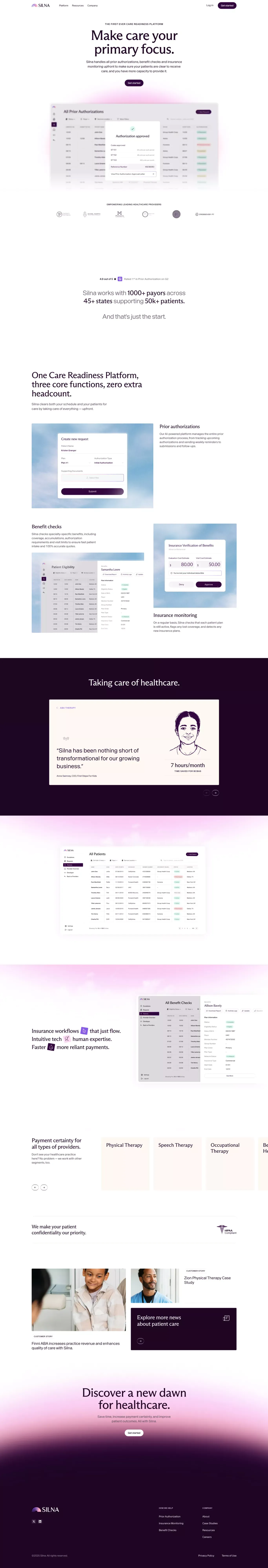 Silna Health - Landing design