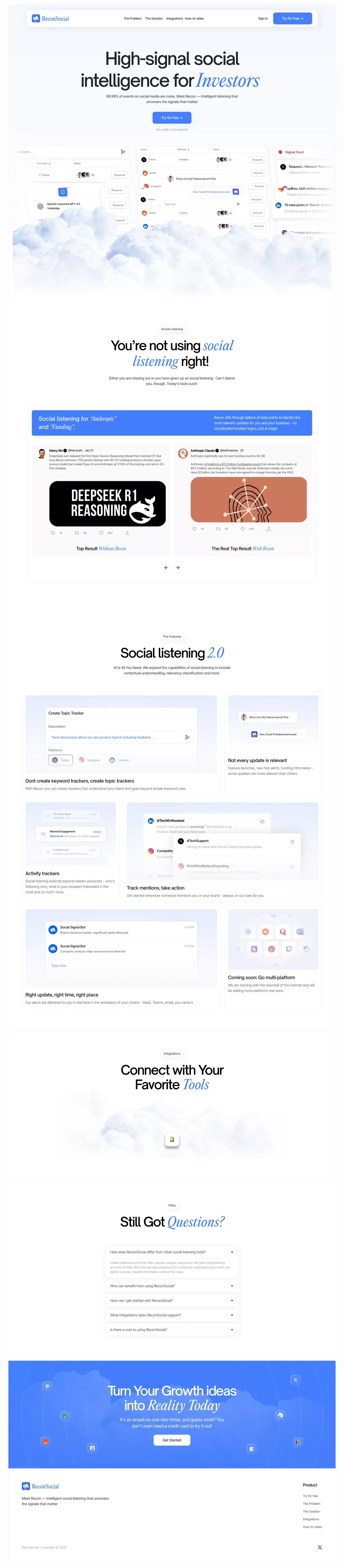 Recon Social - Landing design