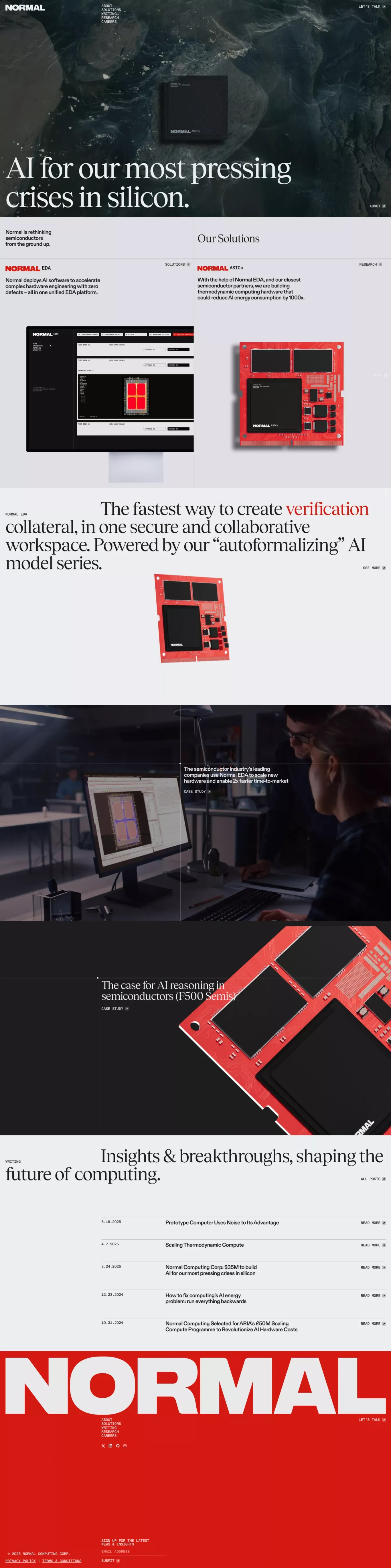 Normal Computing - Landing design