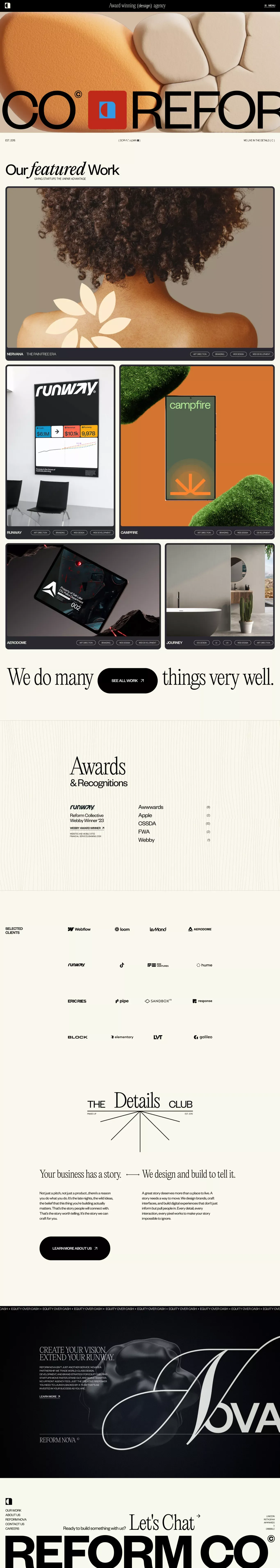 Reform Collective | Digital Design Agency - Portfolio design