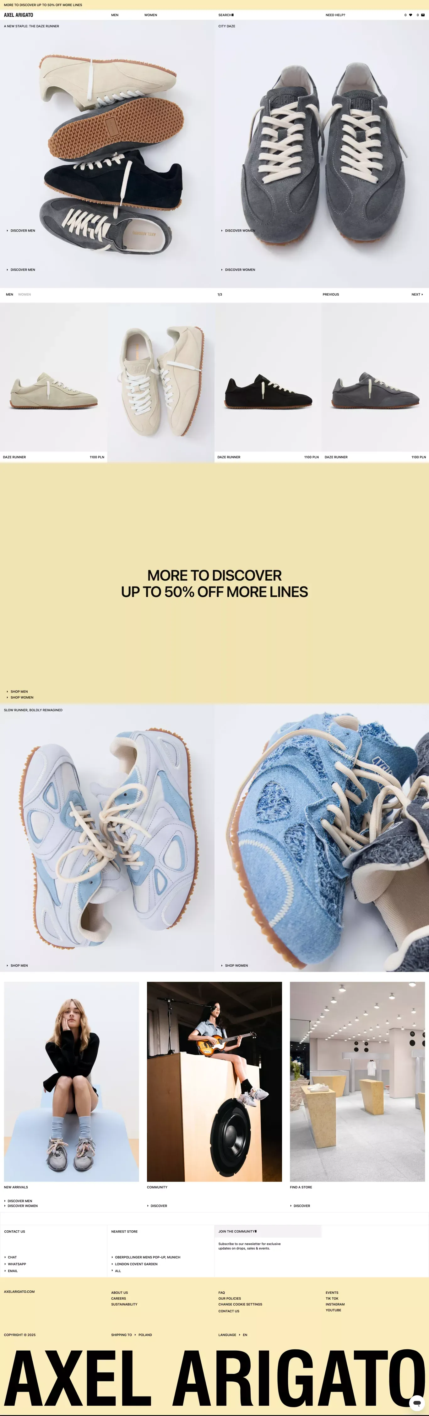 AXEL ARIGATO - Official Online Store - Ecommerce design