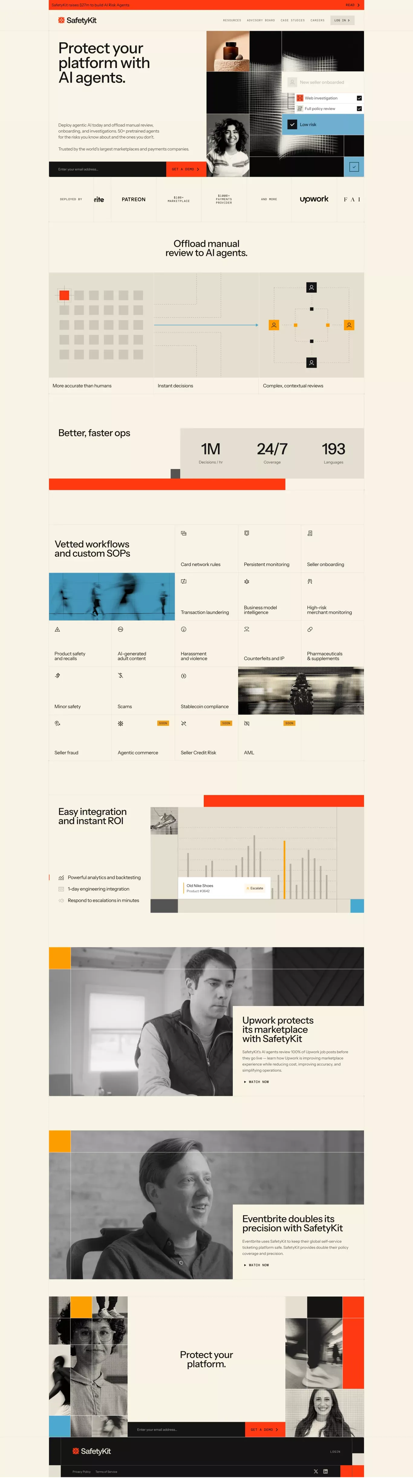 SafetyKit - Landing design