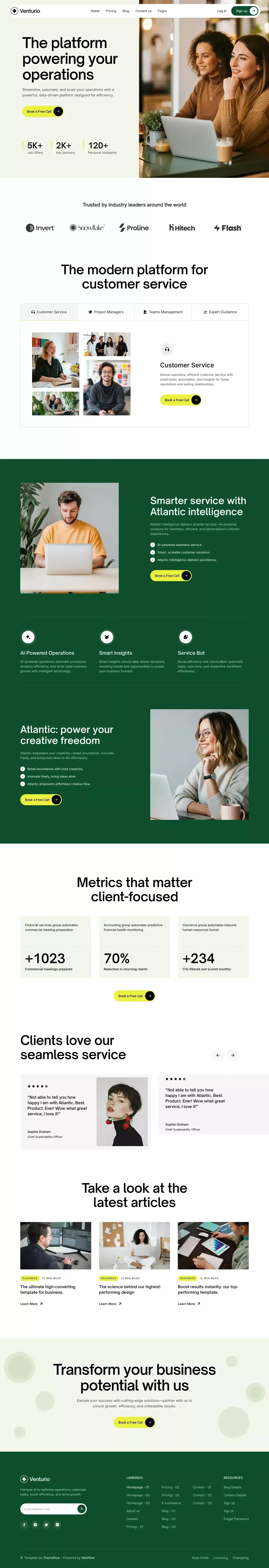 Venturio - Webflow Template - Template design