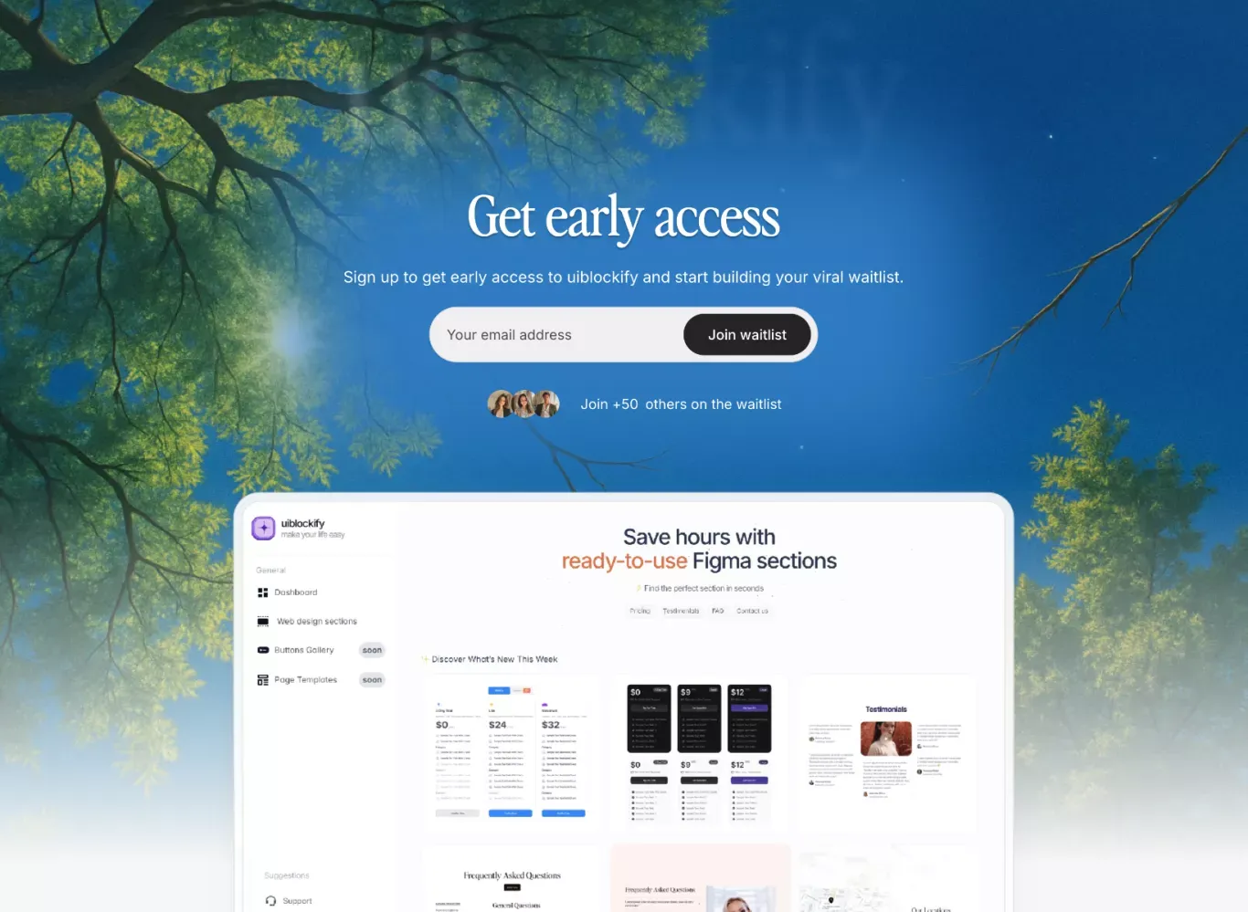 uiblockify - ready to use figma section - Landing design