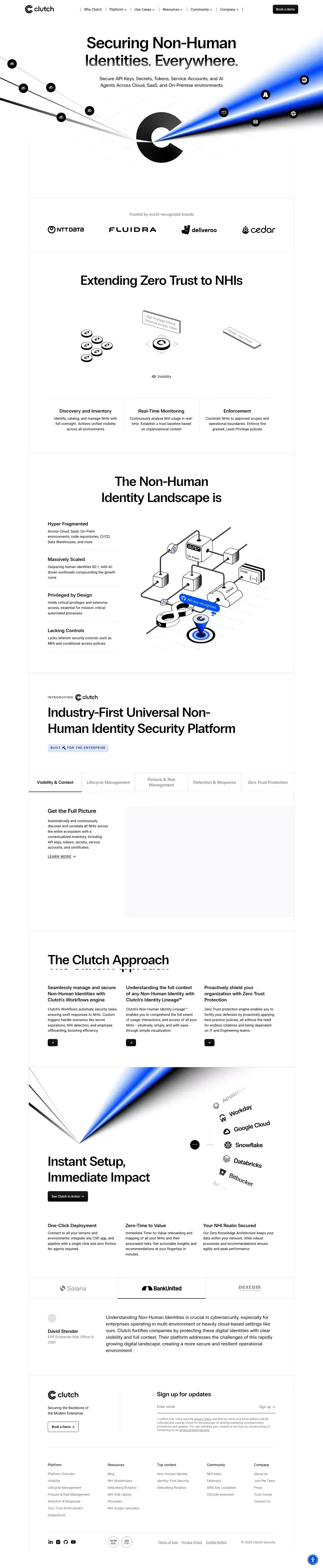 NHI Security with Clutch: Secure All Non-Human Identities - Landing design