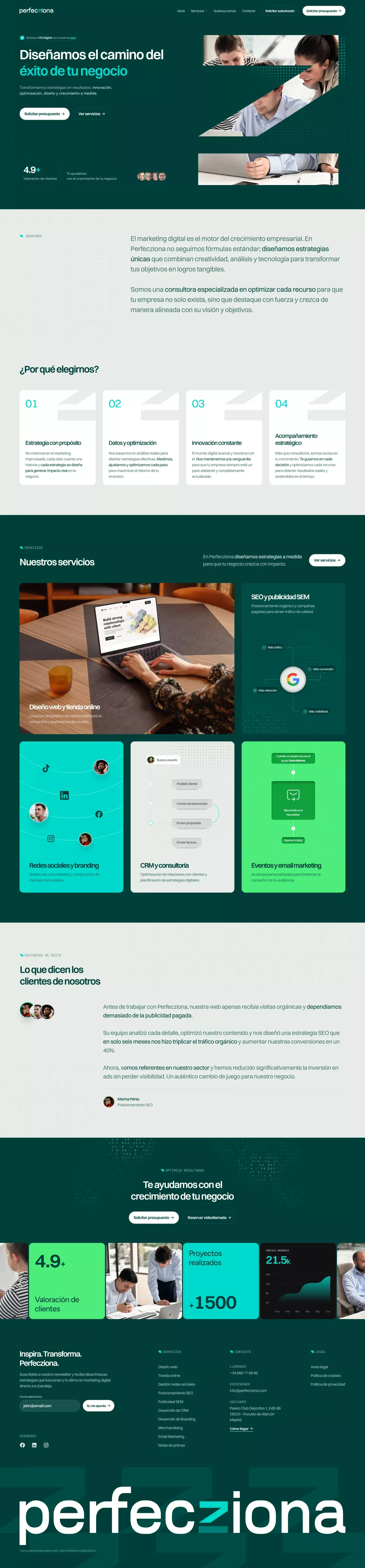 Consultora Marketing Digital en Madrid - Perfecziona - Landing design