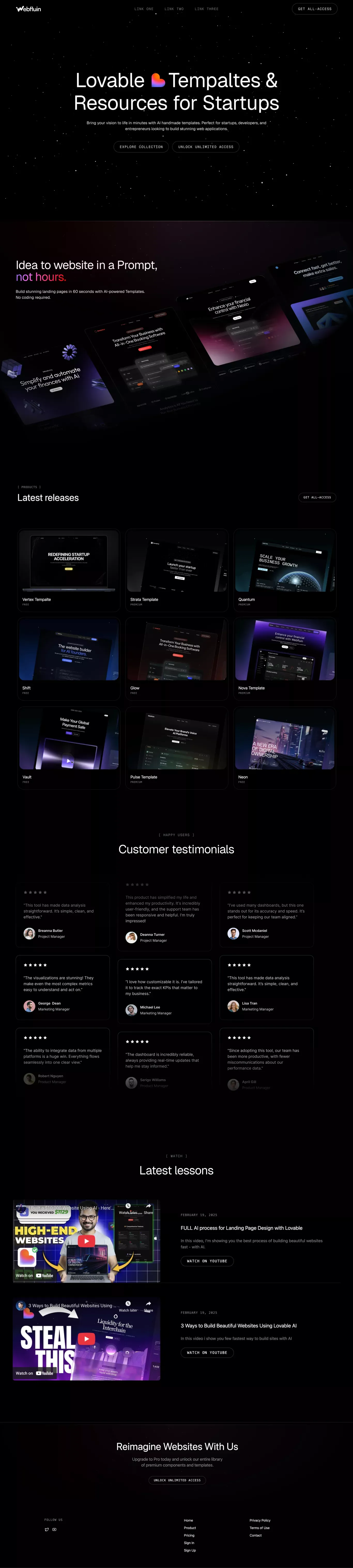 Webfluin - Premium Web Templates & UI Components - Landing design