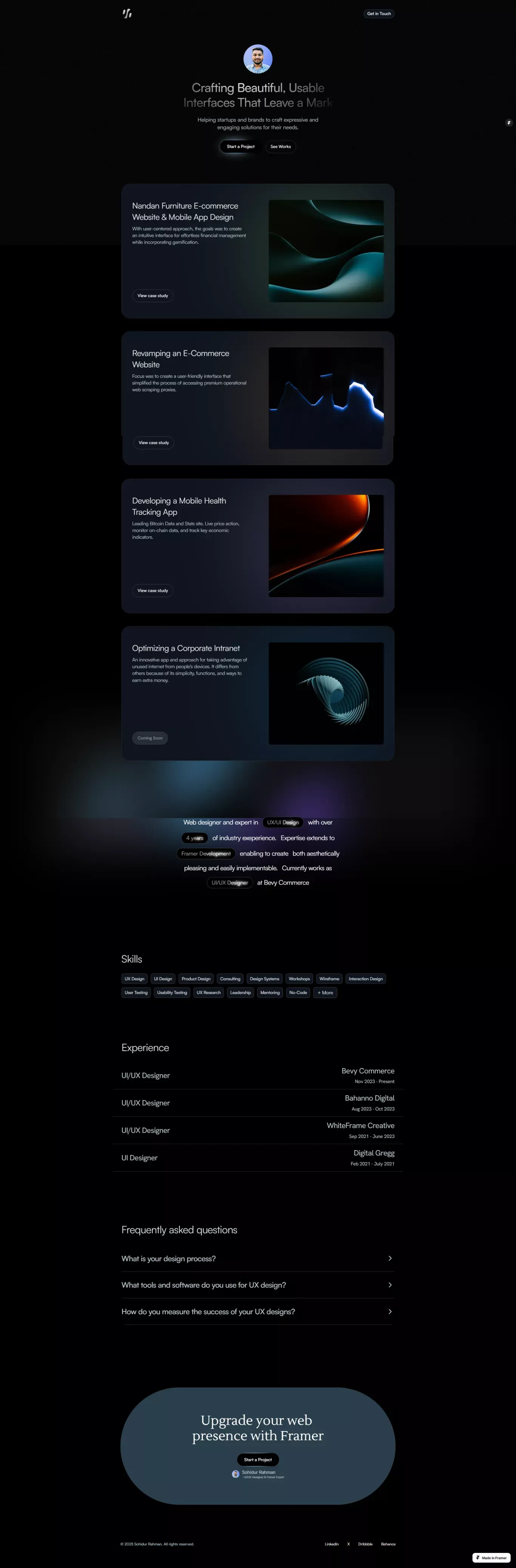 Sohidur Rahman | UI/UX Designer - Portfolio design