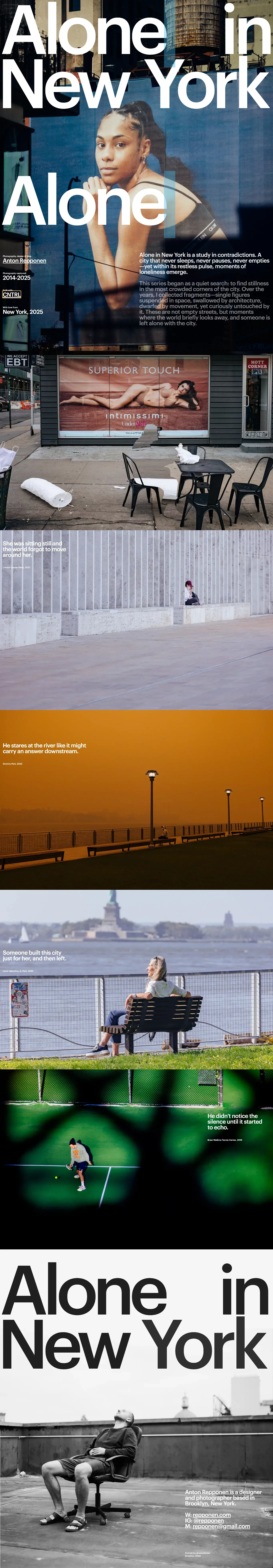 Alone in New York - Portfolio design