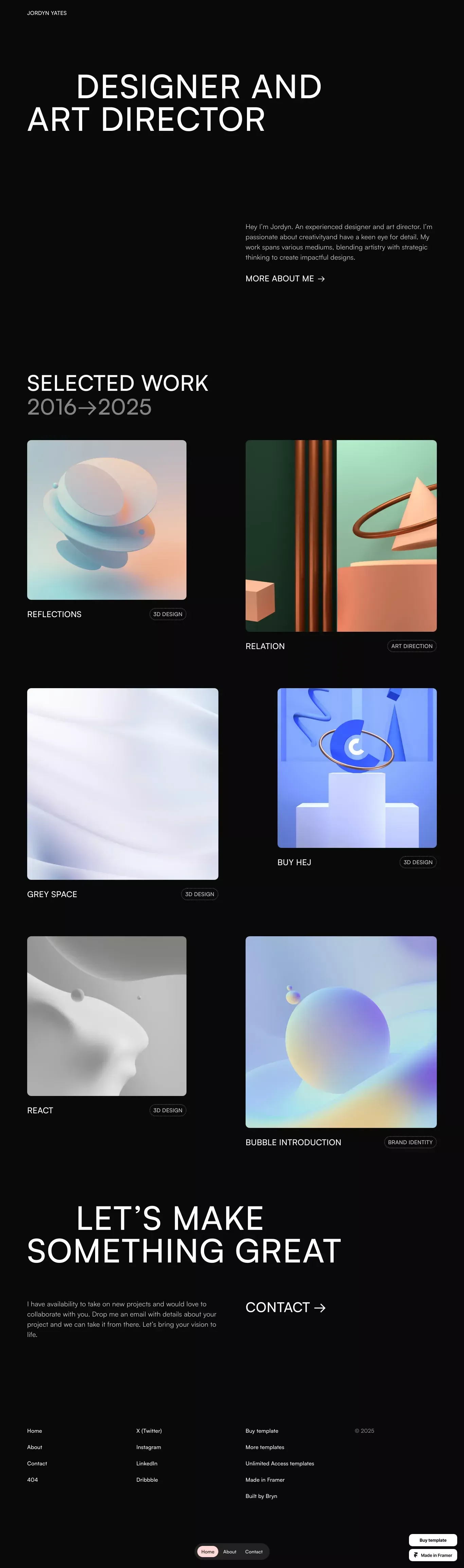 Darkfolio · Portfolio Template for Framer - Template design