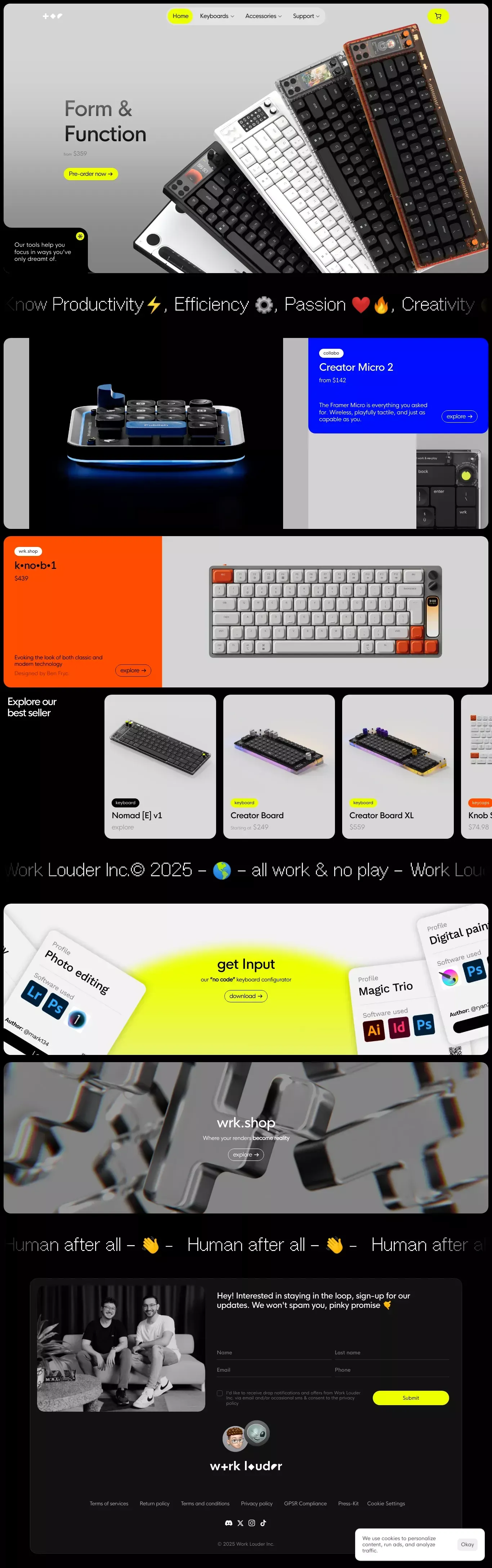 WORK LOUDERÂ® - Ecommerce design