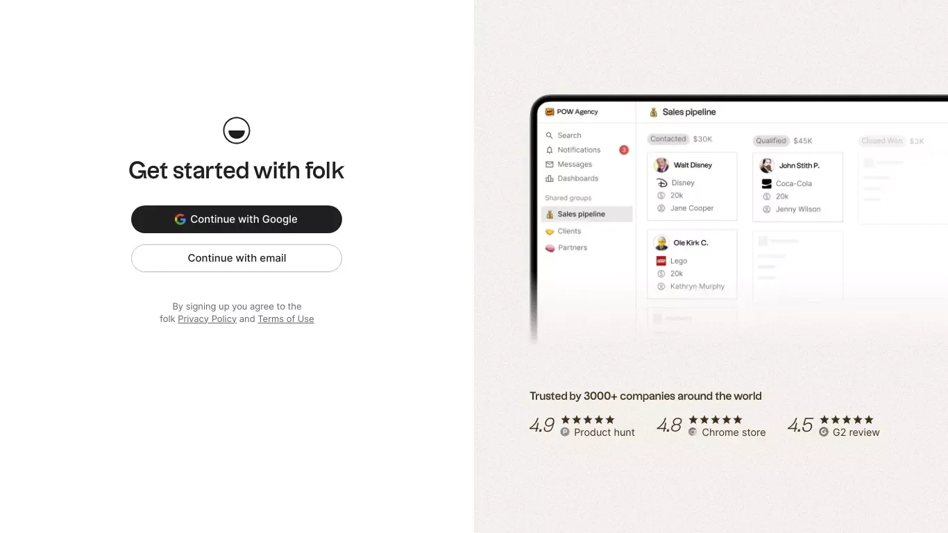folk - app - Sign Up design