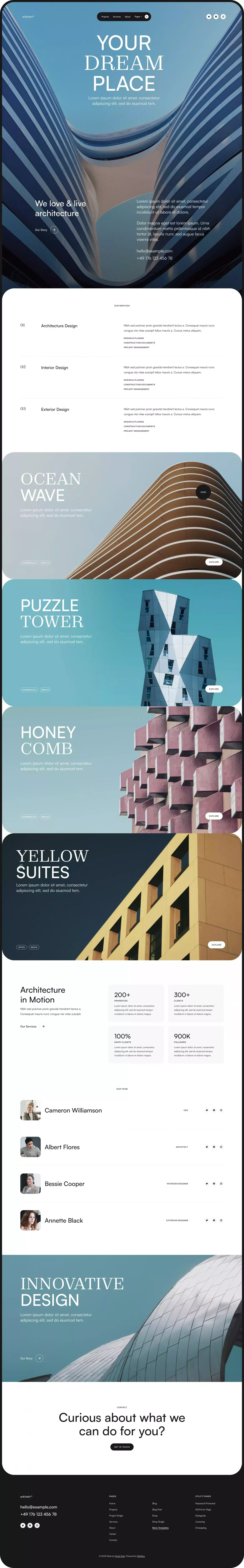 Arkitect - Architecture Framer Template - Template design