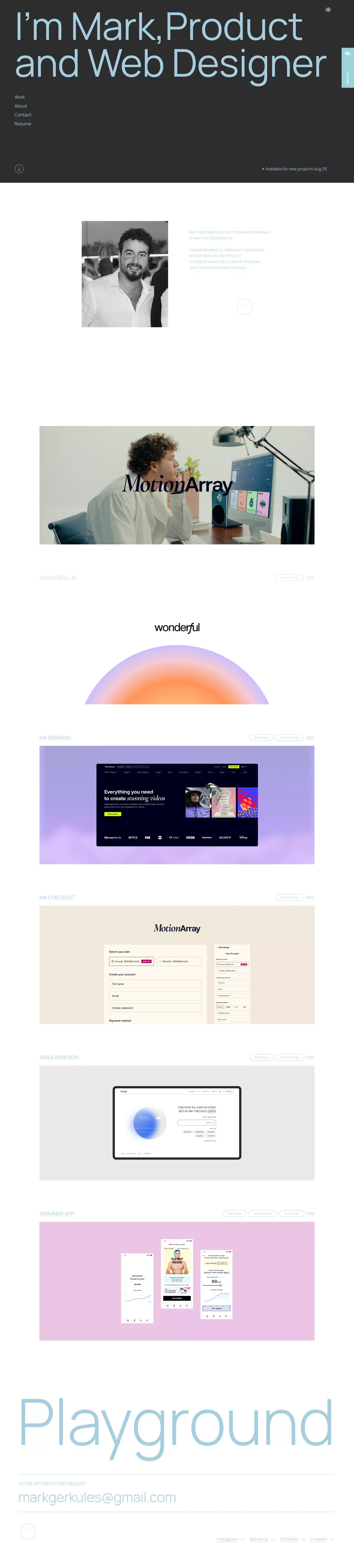 Mark Gerkules - Product and Web Designer - Portfolio design