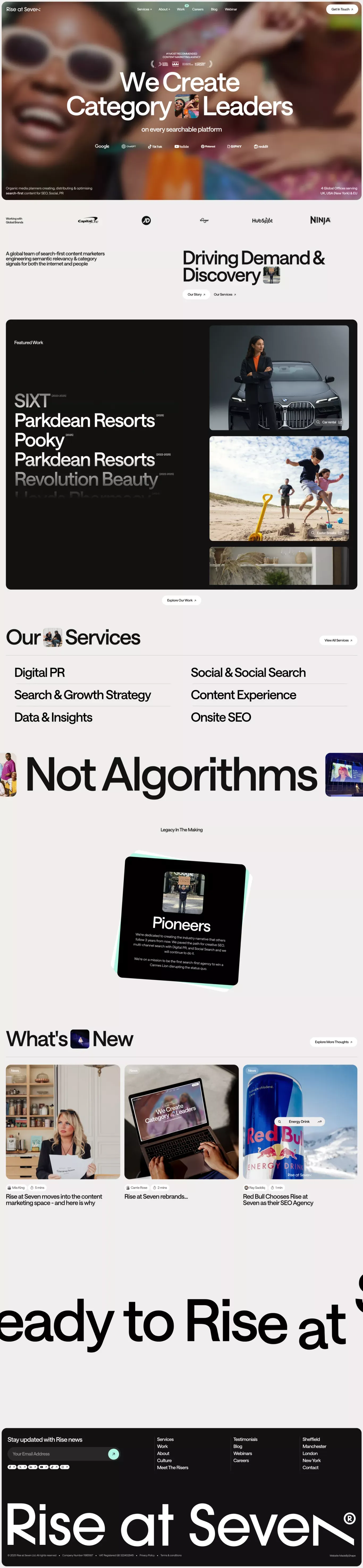 Rise at Seven | Award Winning Search-First Content Marketing Agency - Portfolio design