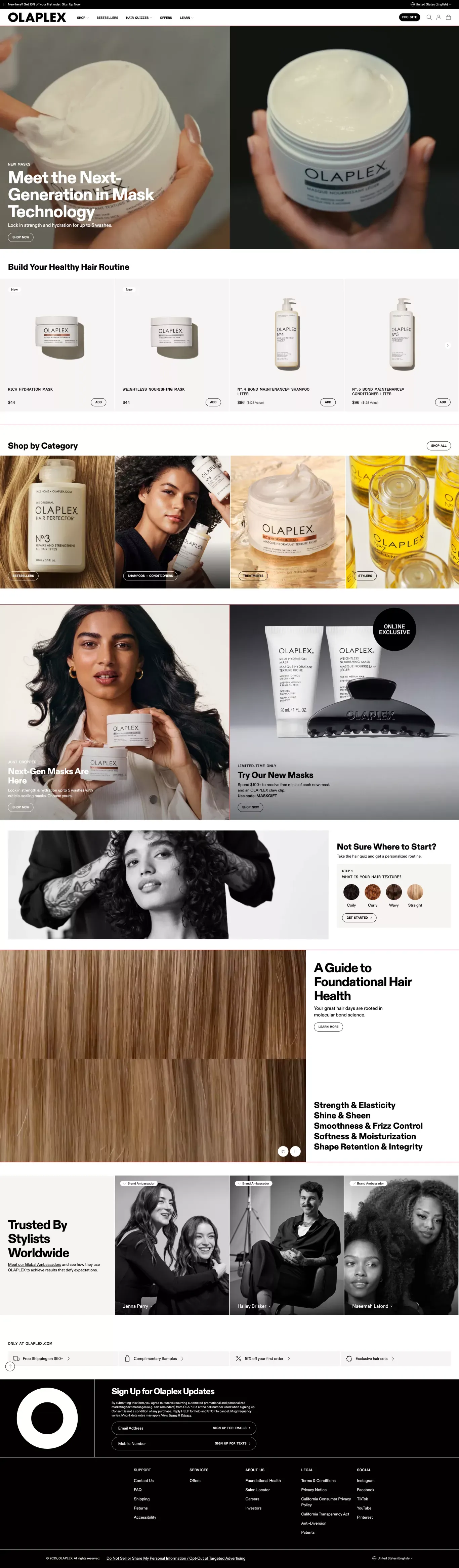 Protect & Strengthen: For Every Hair Type & Texture - OLAPLEX, Inc - Ecommerce design