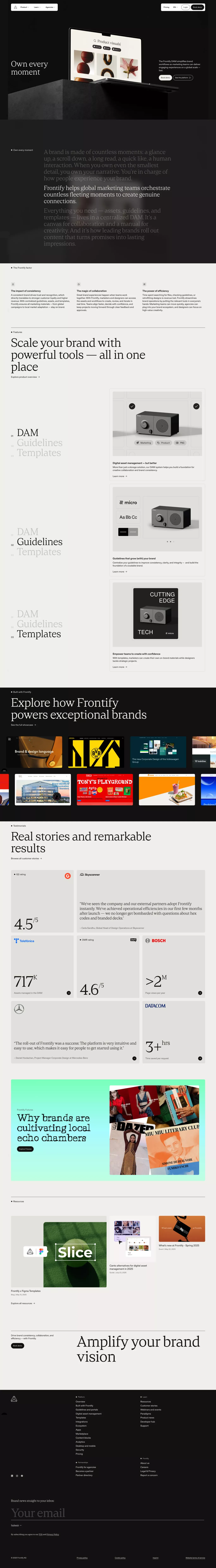 Frontify: Where Brands Live  - Brand Management Software - Landing design