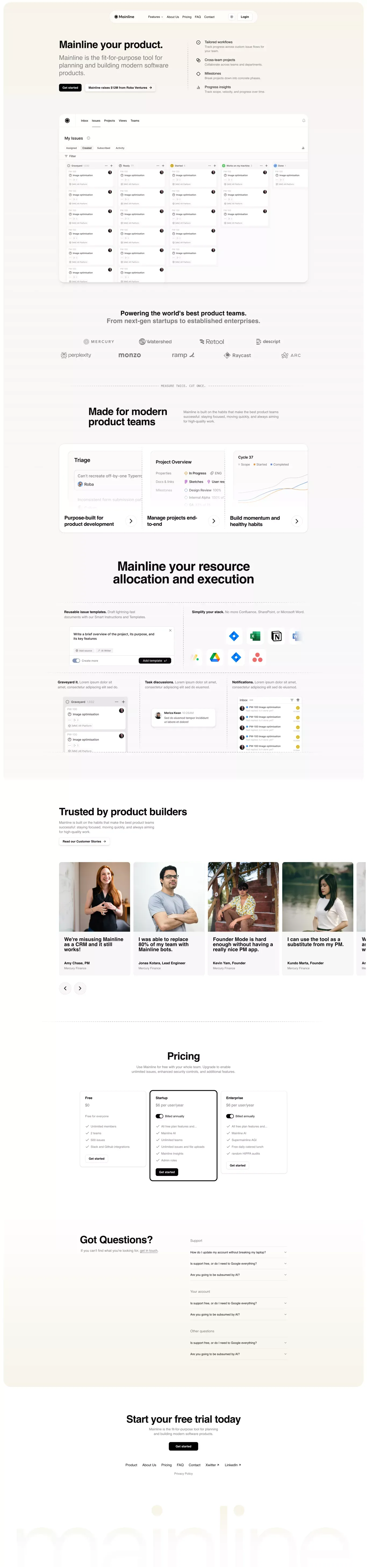 Mainline - Modern Next.js Template - Template design