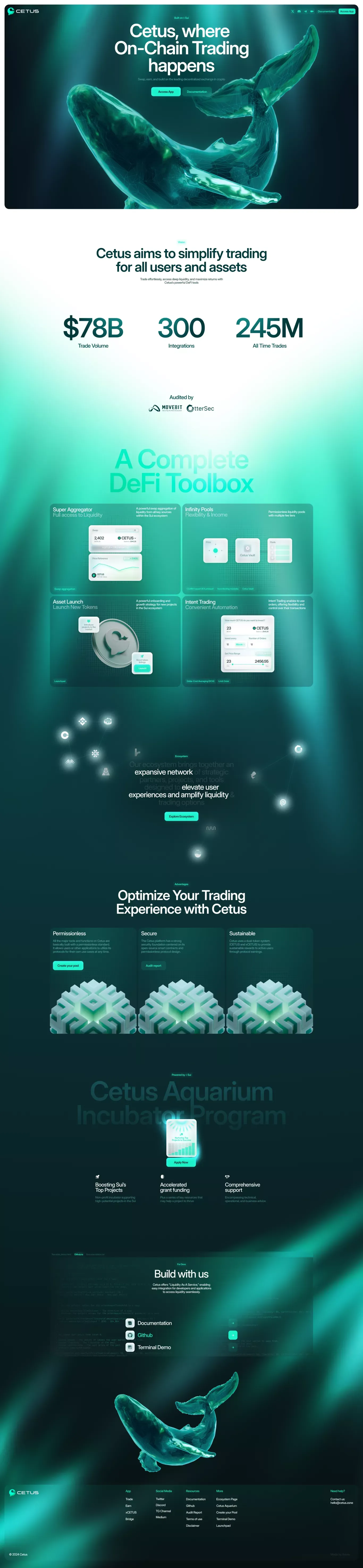 Cetus, where On-Chain Trading happens - Landing design