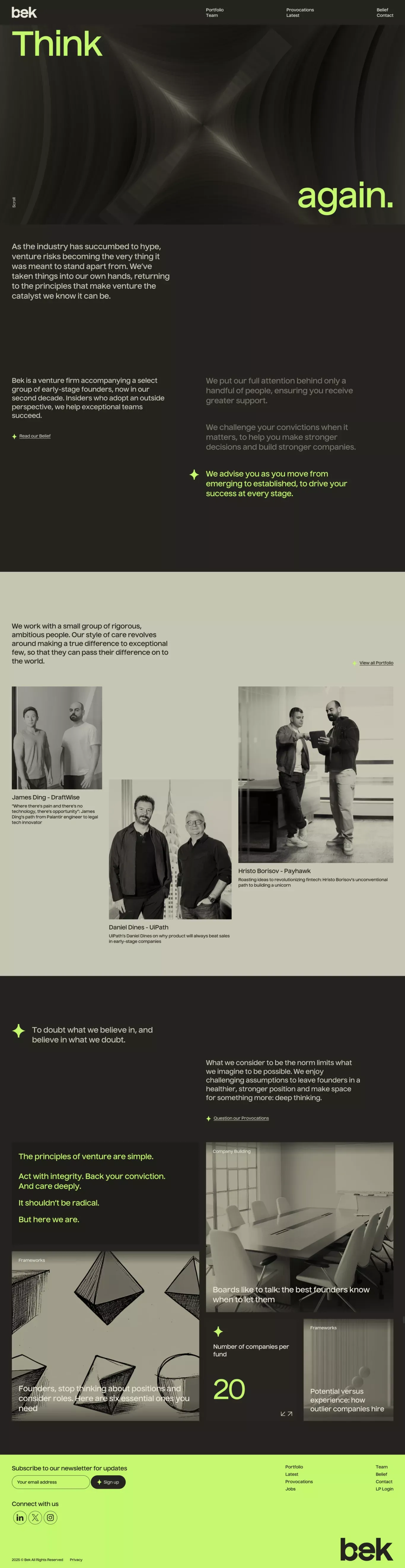 Bek Ventures - Portfolio design