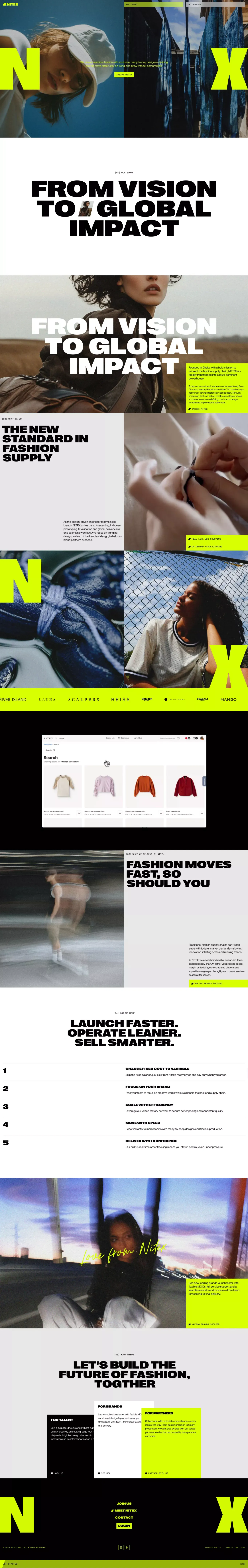 nitex - Landing design