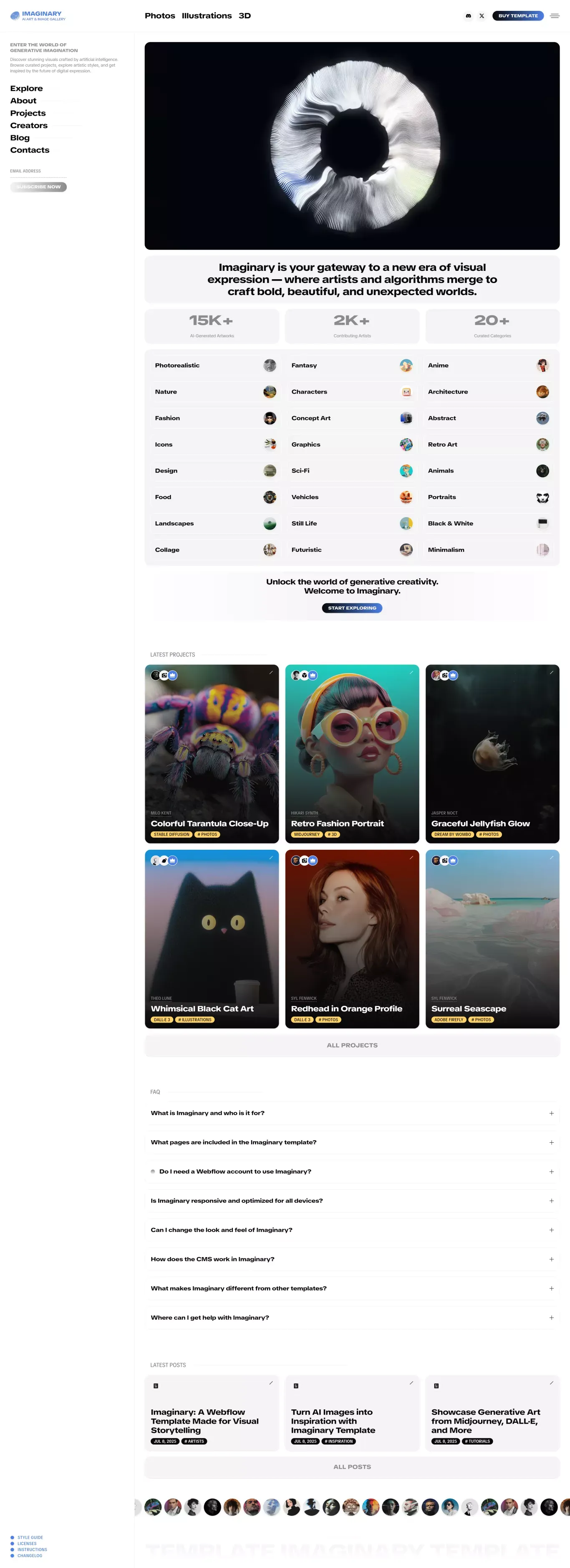 Imaginary - Webflow HTML website template - Template design
