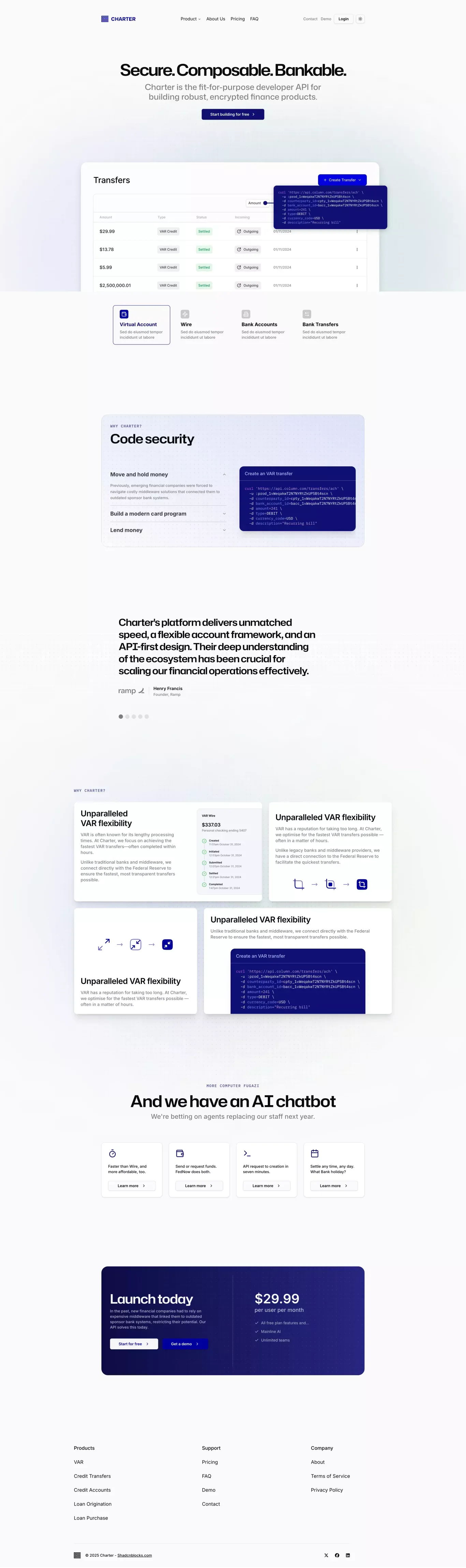Charter - Modern Next.js Template - Template design