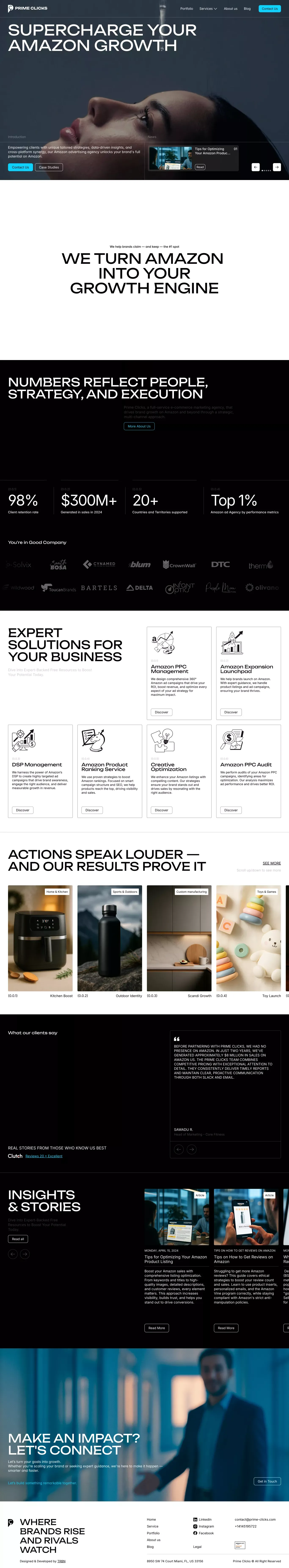 Prime Clicks - Full Service Amazon Marketing Agency - Landing design