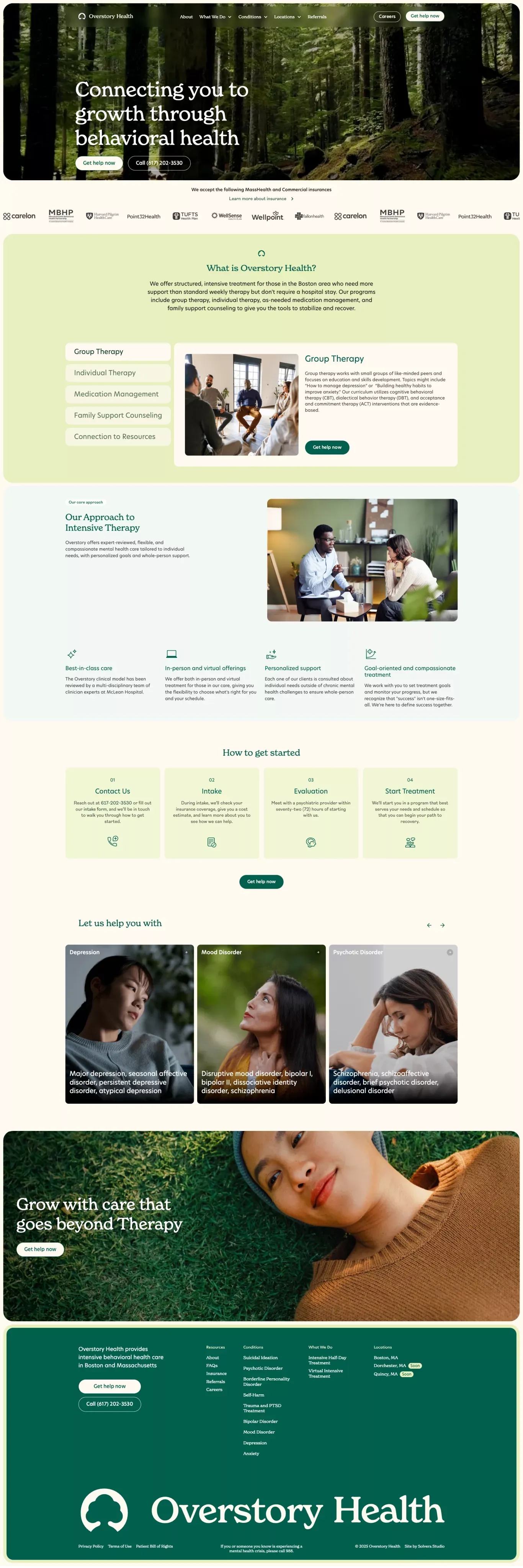 Personalized Intensive Mental Health Care in Boston | Overstory Health - Landing design