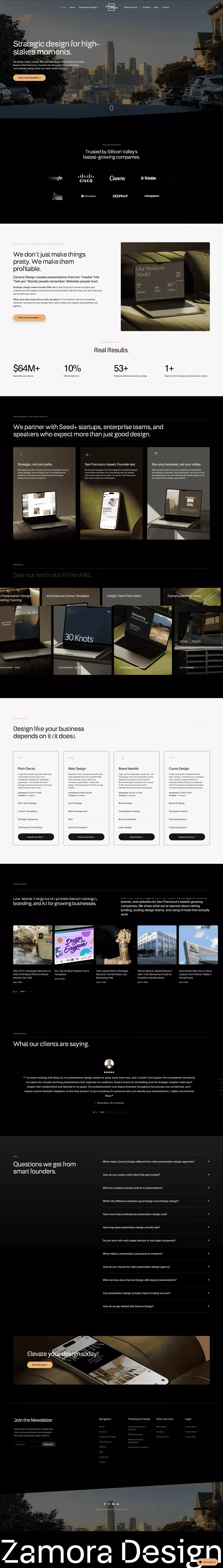 Zamora Design - Presentation Design Agency in San Francisco - Landing design