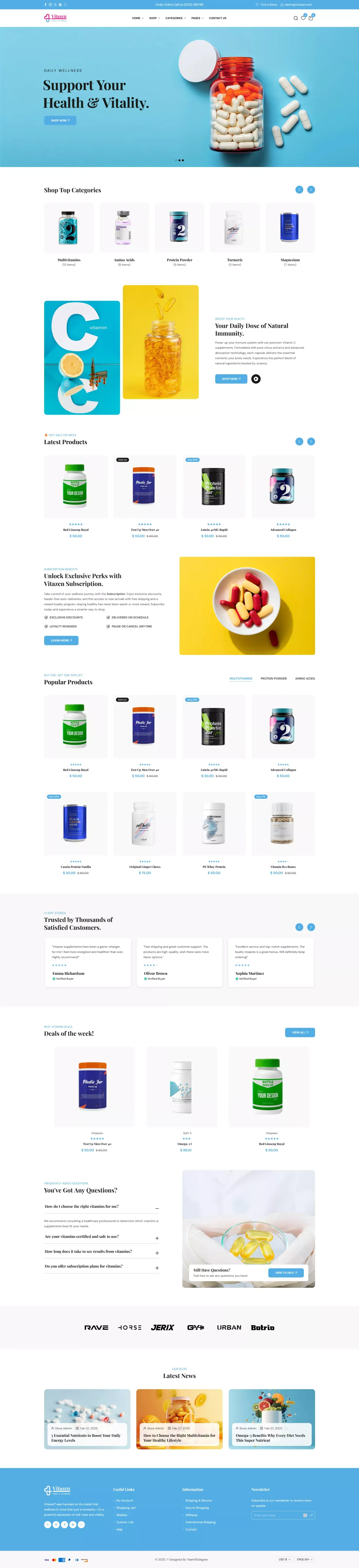Vtazen - Modern Vitamins & supplements Store Shopify Theme
 – Vitazen - Ecommerce design