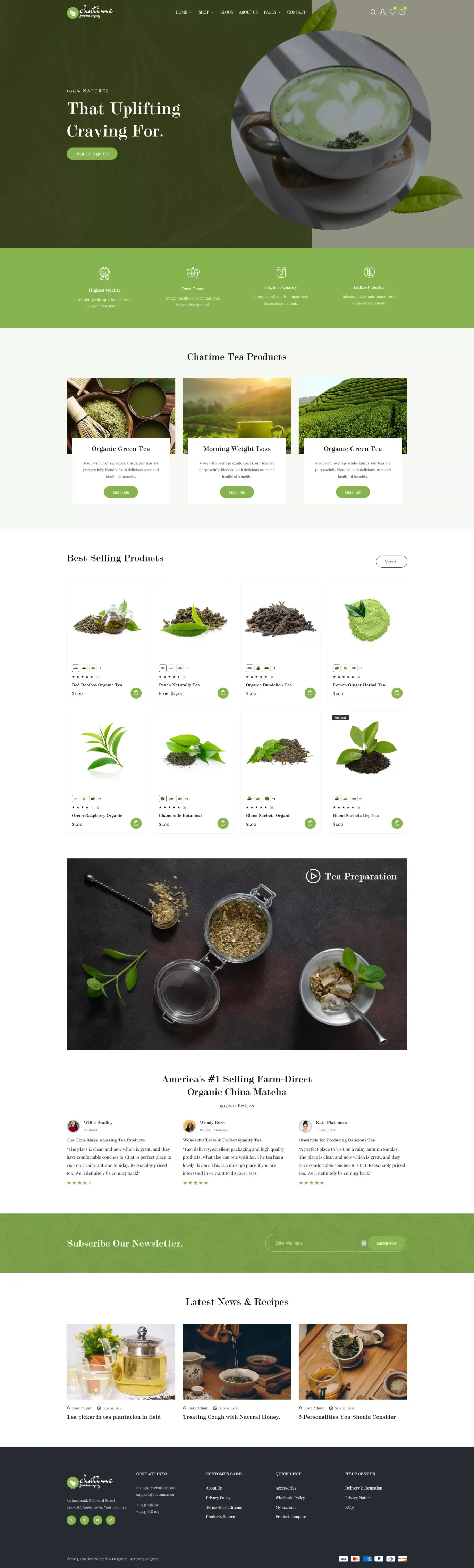 ChaTime - Ecommerce design