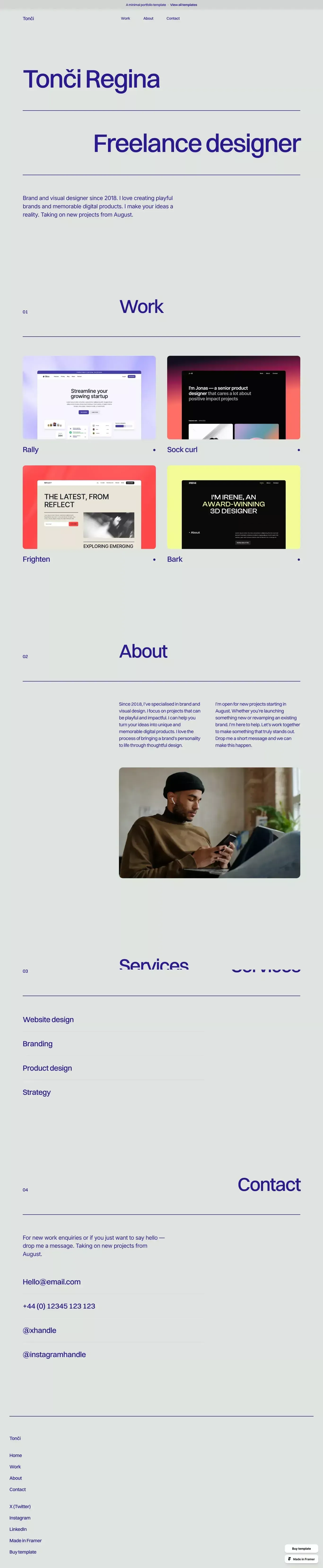 Accent - Portfolio Template for Framer - Template design