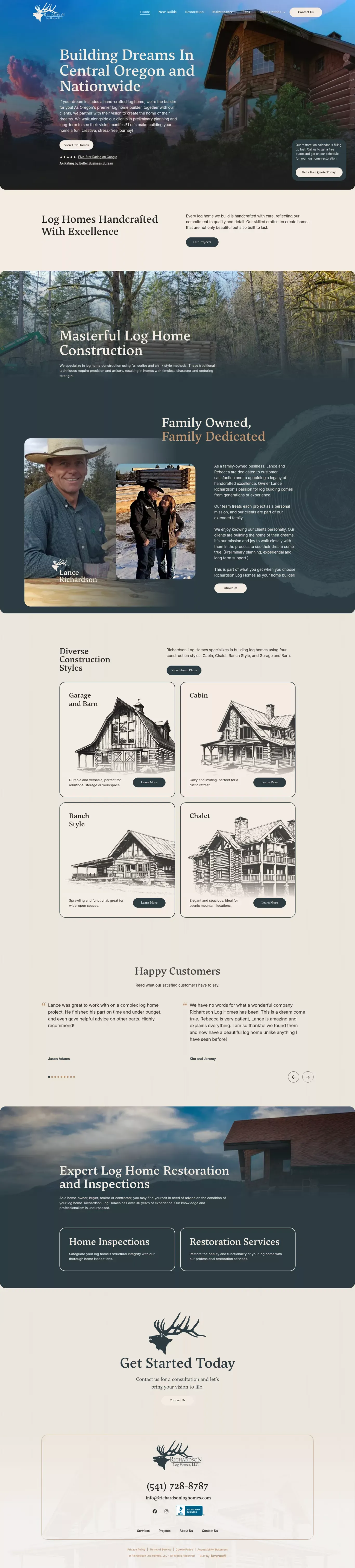 Premier Log Home Builders | Richardson Log Homes LLC - Landing design