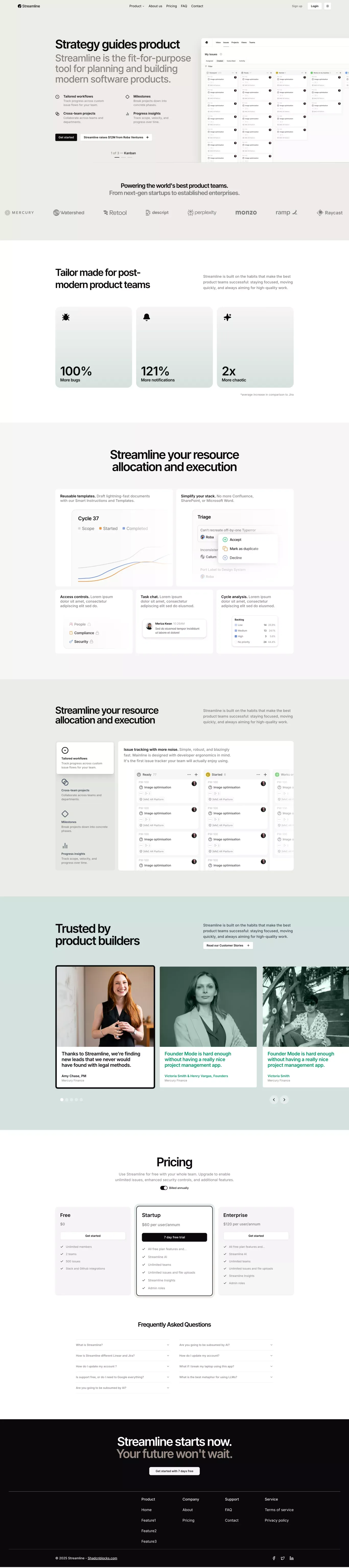 Streamline - Modern Next.js Template - Template design